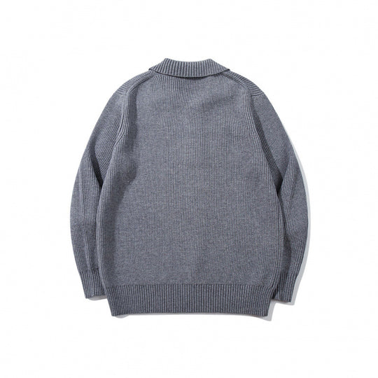 Herren Feinstrick-Polo-Pullover mit Hemdkragen, Knopfleiste und geripptem Saum Nord Taschen