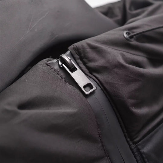 Damen Cropped Stepp-Parka mit Kapuze, wasserdichtem Reißverschluss und Rippbündchen Nord Taschen