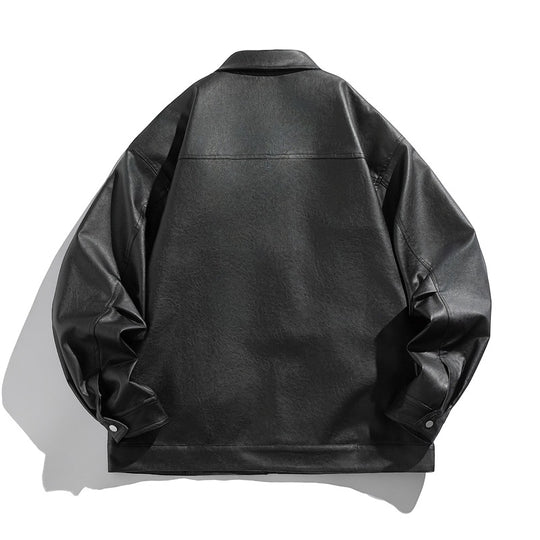 Herren Kurz geschnittener Boxy-Kunstlederblouson mit hochgeschlossenem Kragen und Zipper-Brusttaschen Nord Taschen