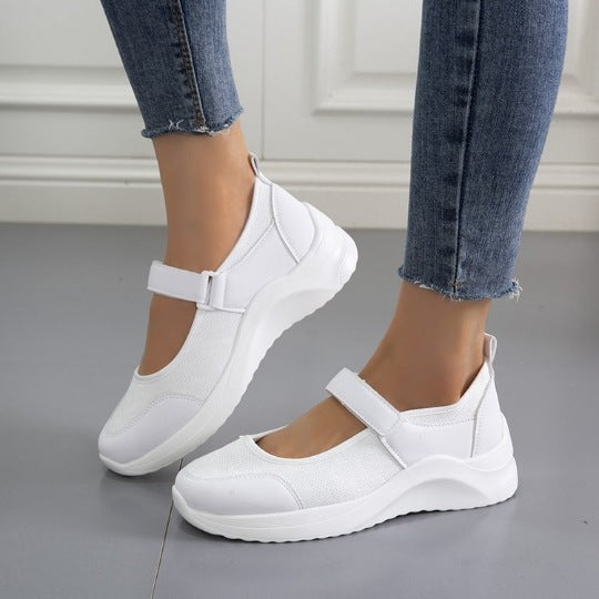 Damen Sneakers mit verstellbarem Klettverschluss und atmungsaktiver Mesh-Oberfläche