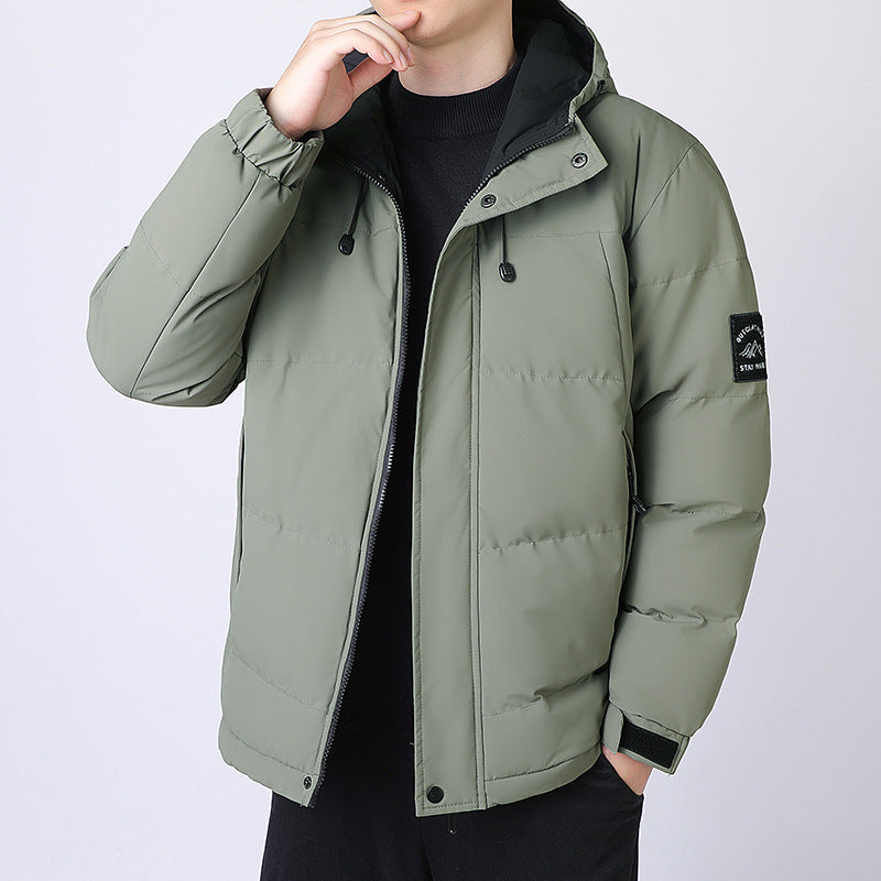 Herren Kapuzen-Steppjacke mit Thermofutter und verstellbarem Saum Nord Taschen