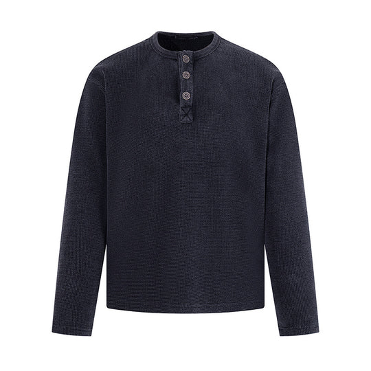 Herren Waffelstrick-Henleyshirt mit Knopfleiste und lässigem Regular-Fit Nord Taschen