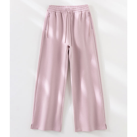 Damen Weite Highwaist Sweathose mit Tunnelzug, Eingrifftaschen und Saumschlitz Nord Taschen