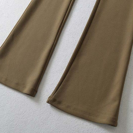 Damen hochtaillierte Stretch‑Schlaghose mit weitem Bootcut‑Schnitt Nord Taschen