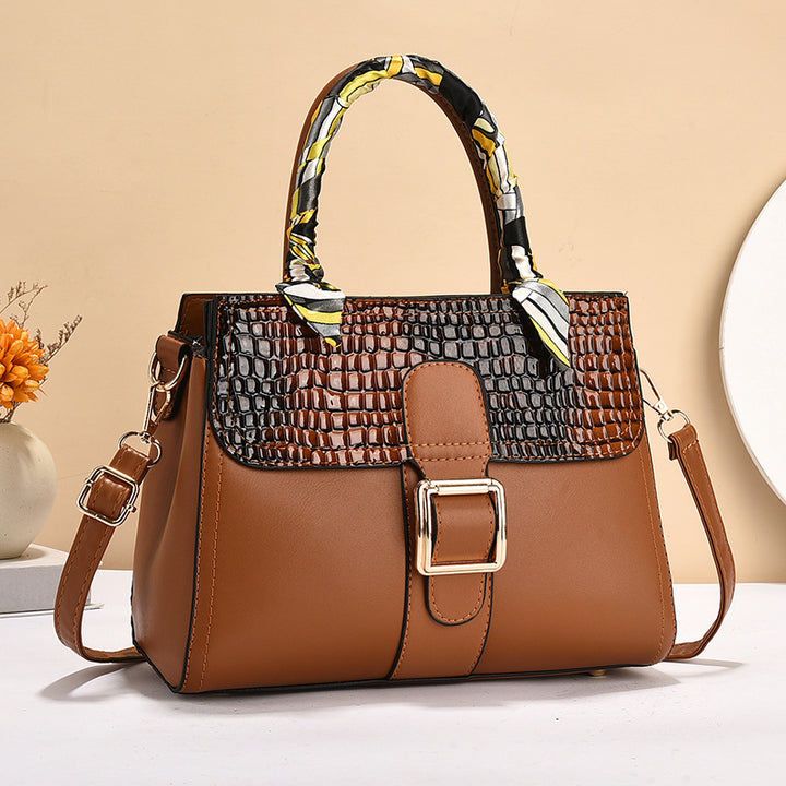 Damen modische Handtasche mit strukturiertem Obermaterial und Schal Nord Taschen