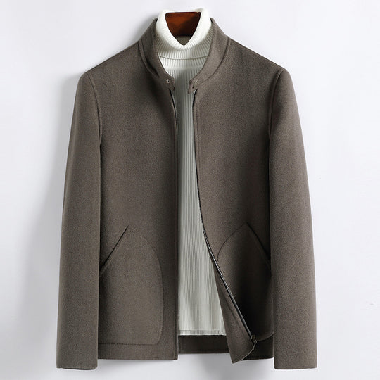 Herren Elegante Kurzjacke aus Wollmix mit Stehkragen, verdecktem Reißverschluss und konturierten Eingrifftaschen Nord Taschen