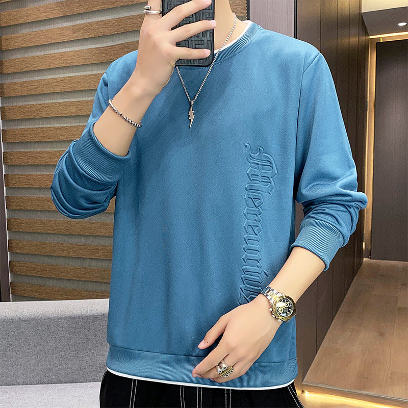 Herren Casual‑Sweatshirt mit seitlicher 3D‑Prägung, Rundhalsausschnitt und Rippbündchen Nord Taschen