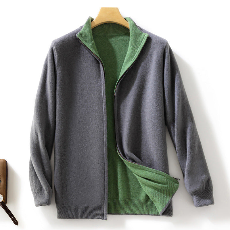 Damen Kurzgeschnittener Zip‑Strickcardigan mit Stehkragen und kaschmirähnlicher Weichheit Nord Taschen