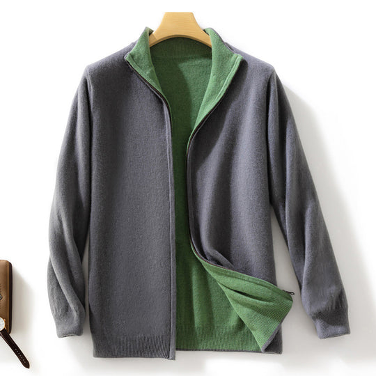Damen Kurzgeschnittener Zip‑Strickcardigan mit Stehkragen und kaschmirähnlicher Weichheit Nord Taschen
