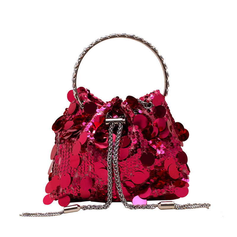 Damen glamouröse Beuteltasche mit funkelnden Pailletten Nord Taschen