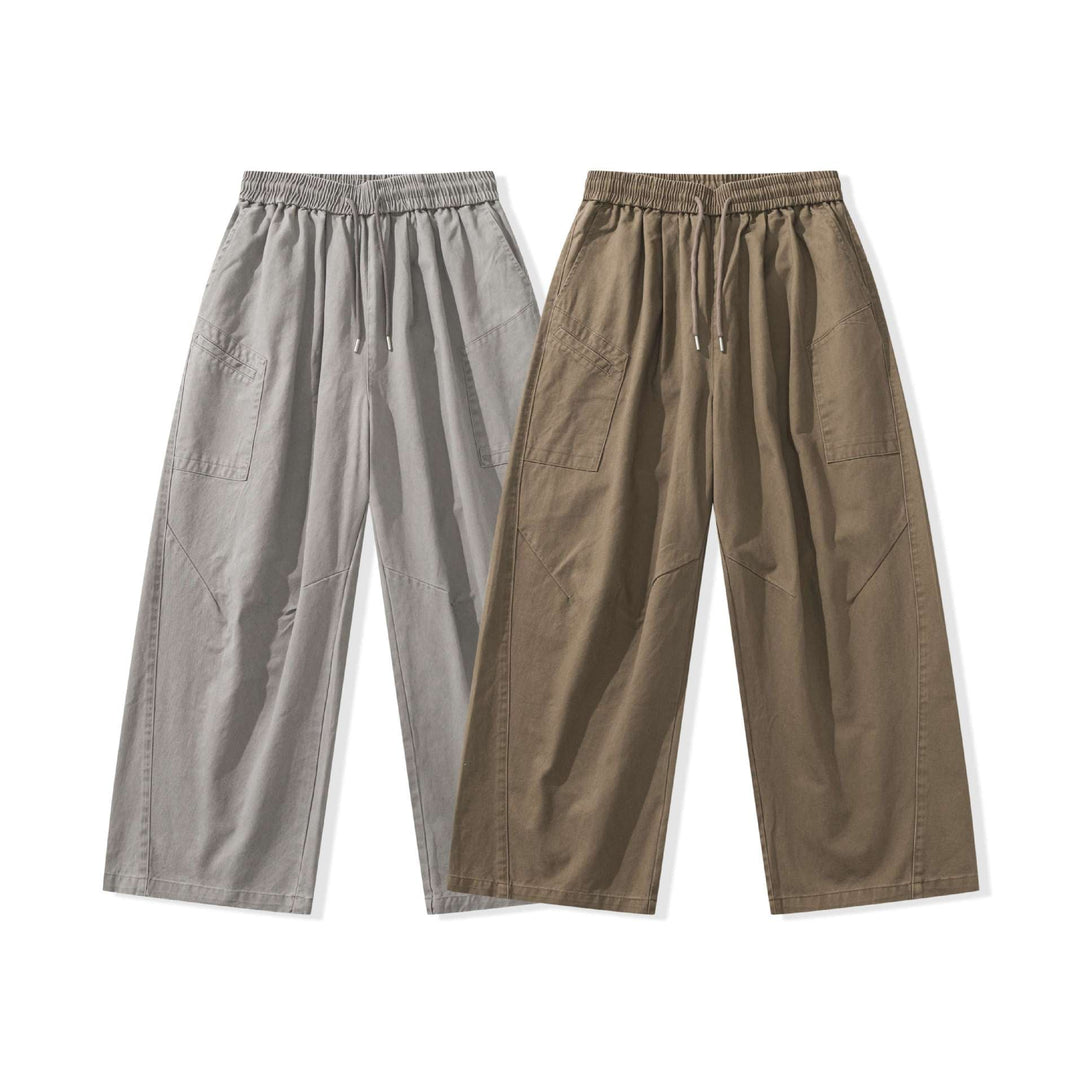 Damen weite Cargo-Hose mit elastischem Bund und Tunnelzug Nord Taschen