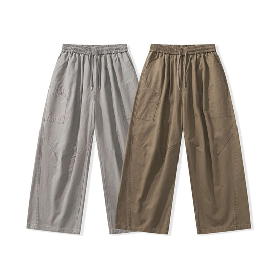 Damen weite Cargo-Hose mit elastischem Bund und Tunnelzug Nord Taschen