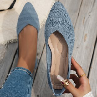 Damen Spitzer Ballerinas aus atmungsaktivem Strickmaterial mit flexibler Sohle - Vittorelli