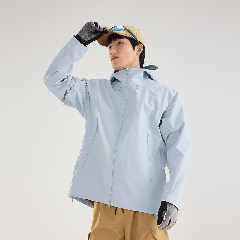 Damen Leichte technische Regenjacke im Oversize-Utility-Schnitt mit verstellbarer Kapuze Nord Taschen