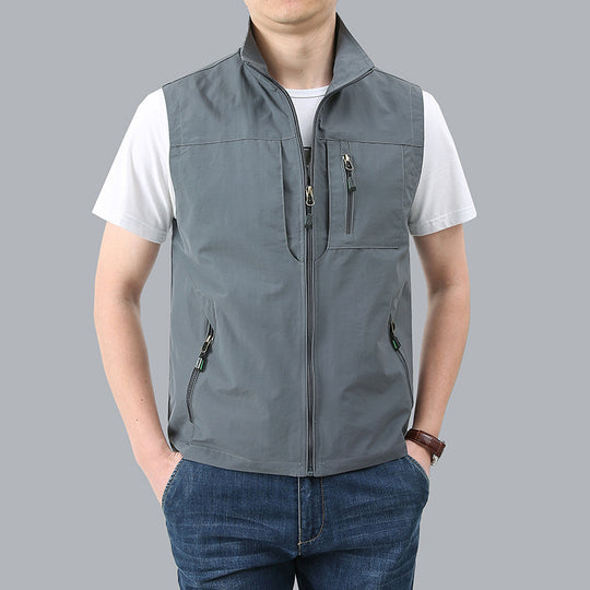 Herren Outdoor-Utility-Weste mit Mesh-Futter und Reißverschluss-Taschen Nord Taschen