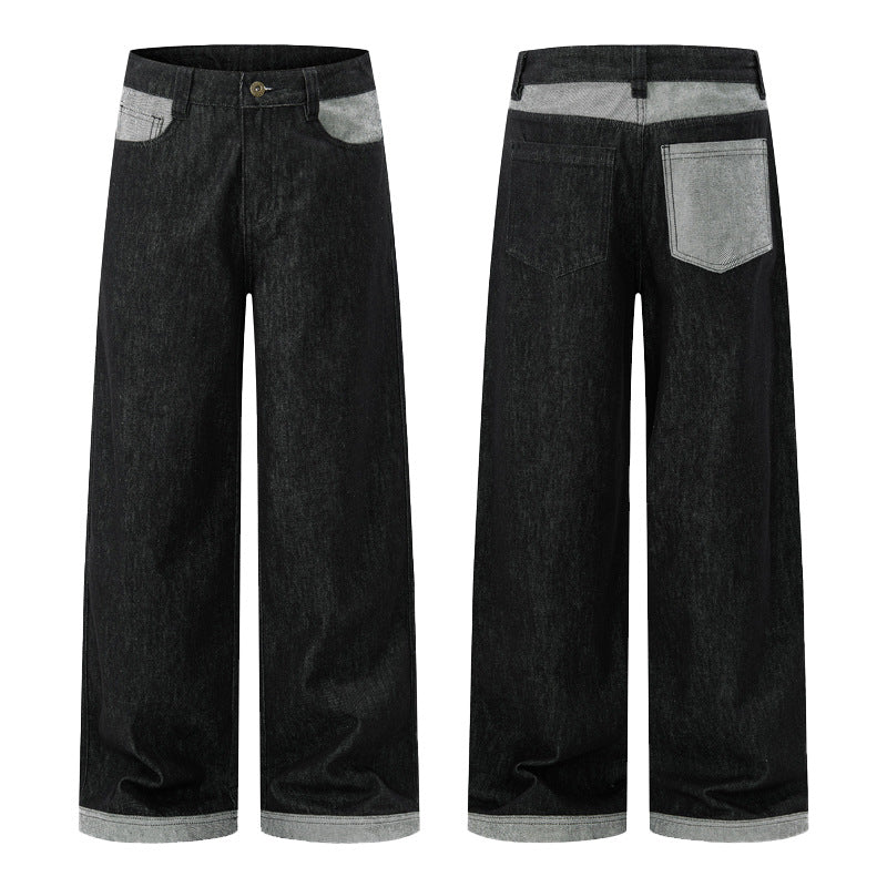 Herren Ultraweite Denim-Marlenehose mit extra langer Saumkante und Five‑Pocket-Detail Nord Taschen