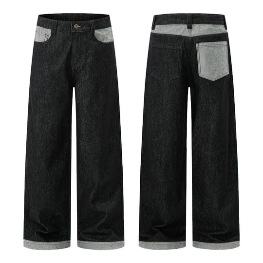 Herren Ultraweite Denim-Marlenehose mit extra langer Saumkante und Five‑Pocket-Detail Nord Taschen