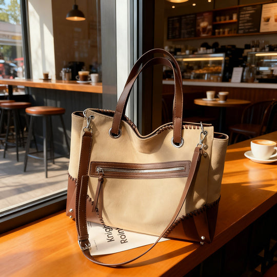 Damen elegante Handtasche mit offenen Seiten und dezenten Lederdetails Nord Taschen