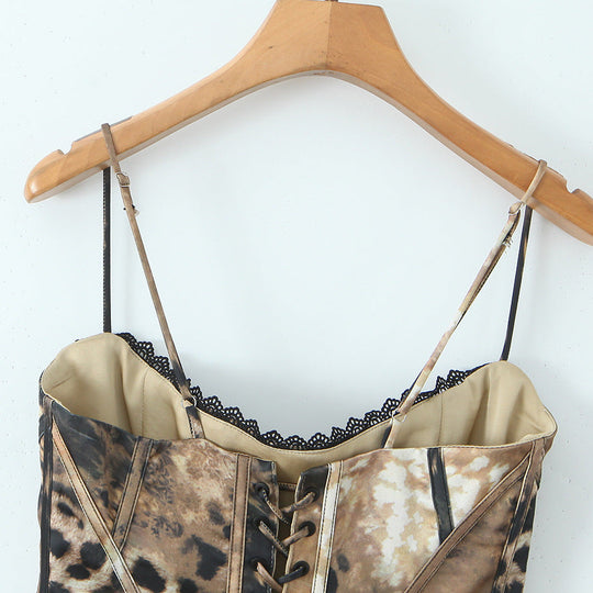 Damen Korsett Top mit verstellbaren Trägern und raffinierten Schnürungen Nord Taschen