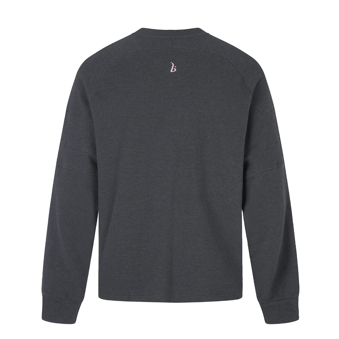 Damen Oversize Sweatshirt mit V‑Ausschnitt, Raglanärmeln und Frontprint Nord Taschen