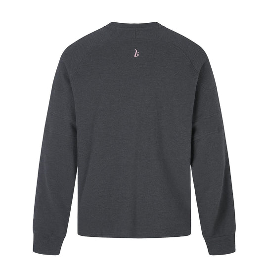 Damen Oversize Sweatshirt mit V‑Ausschnitt, Raglanärmeln und Frontprint Nord Taschen