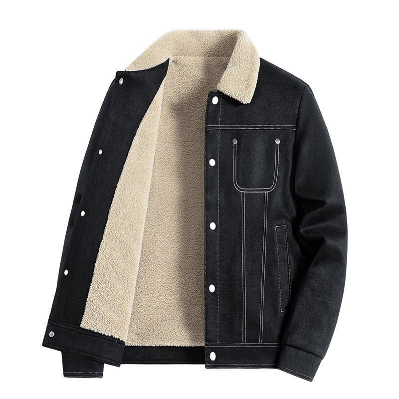 Herren Lässige Lammfelljacke Nord Taschen