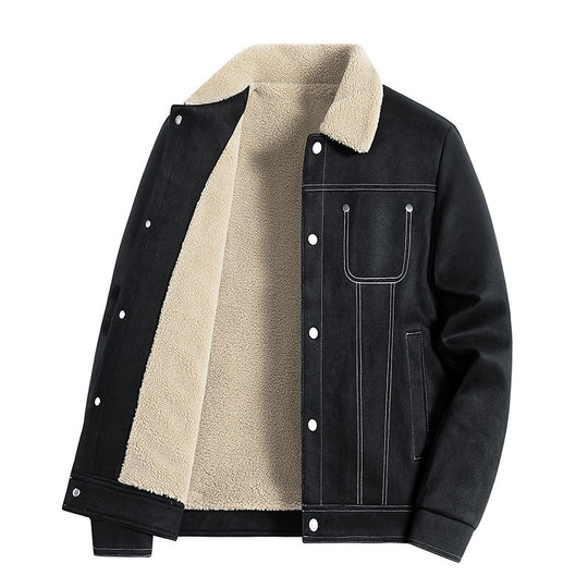 Herren Lässige Lammfelljacke Nord Taschen