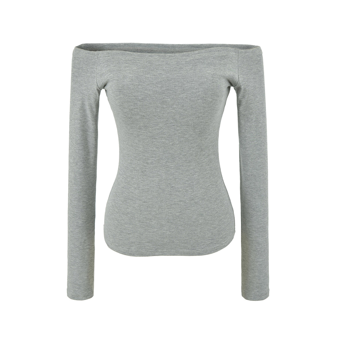 Damen Enganliegendes Off-Shoulder Longsleeve aus Stretch-Jersey Nord Taschen