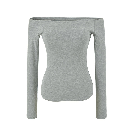 Damen Enganliegendes Off-Shoulder Longsleeve aus Stretch-Jersey Nord Taschen