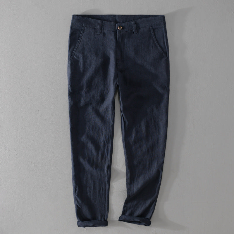 Herren Leichte Leinenchino mit schlanker Passform und gekrempeltem Saum Nord Taschen