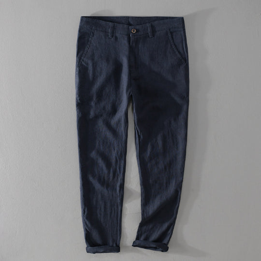 Herren Leichte Leinenchino mit schlanker Passform und gekrempeltem Saum Nord Taschen