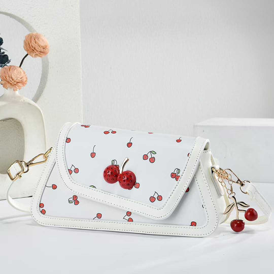 Damen trendige Umhängetasche mit Kirschmotiven Nord Taschen