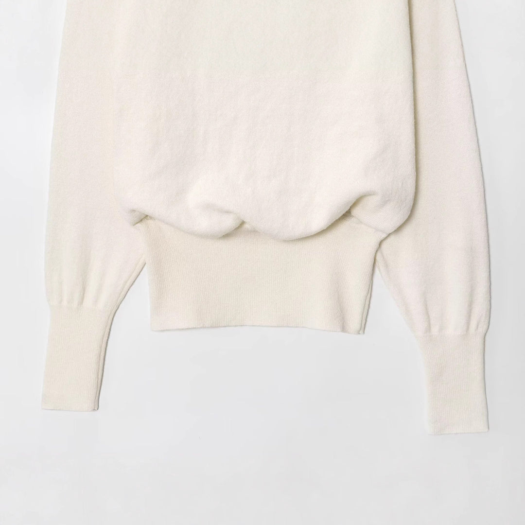 Damen Oversized Off-Shoulder-Cropped-Pullover mit Ballonärmeln Nord Taschen