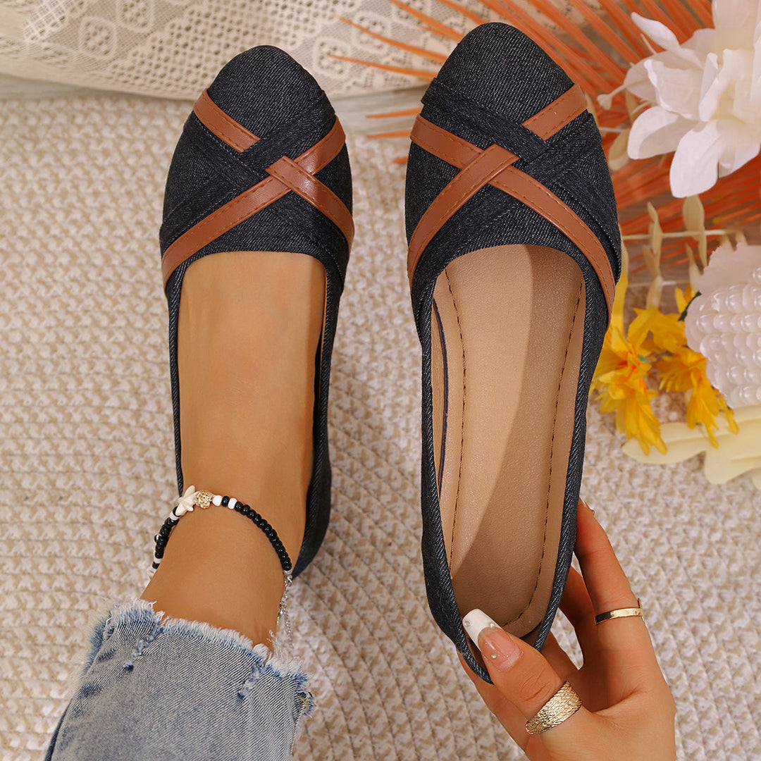 Damen Ballerinas mit eleganten Flecht-Details und hochwertiger Textiloberfläche Nord Taschen