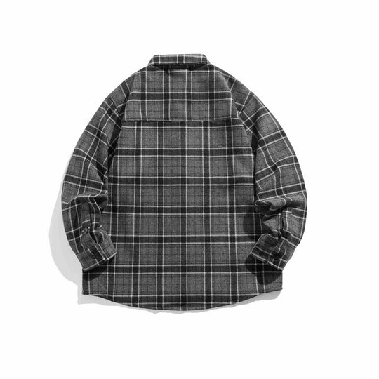 Herren Kariertes Overshirt im Shacket‑Stil aus weichem Flanell mit aufgesetzter Brusttasche Nord Taschen