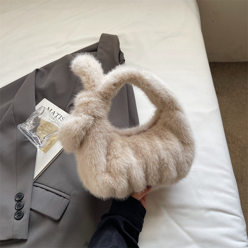 Damen modische Handtasche mit luxuriösem Plüschdesign Nord Taschen
