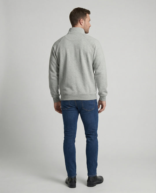 Herren weit geschnittene Sweatjacke mit Stehkragen und durchgehendem Reißverschluss Nord Taschen