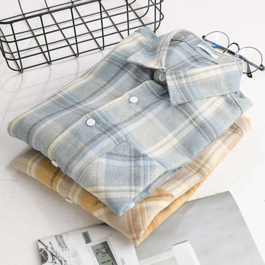Herren Kariertes Leichtes Flanell-Overshirt mit Brusttasche und Relaxed-Fit Nord Taschen