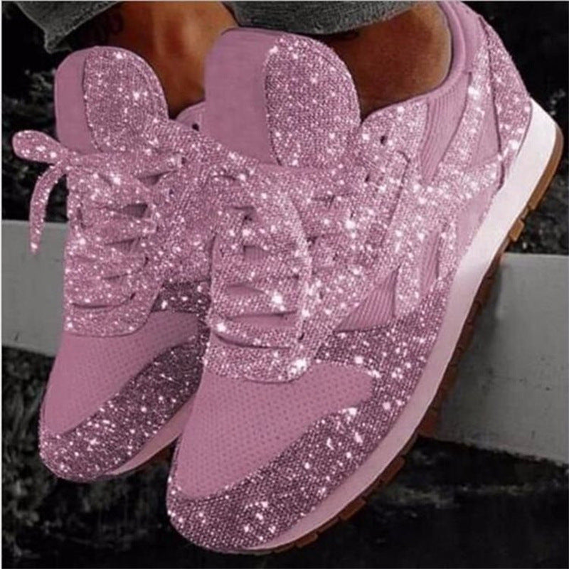 Damen nan glitzernde Fashion-Sneaker mit funkelnder Strassoptik atmungsaktivem Strick-Obermaterial und gepolstertem Komfortfußbett Nord Taschen