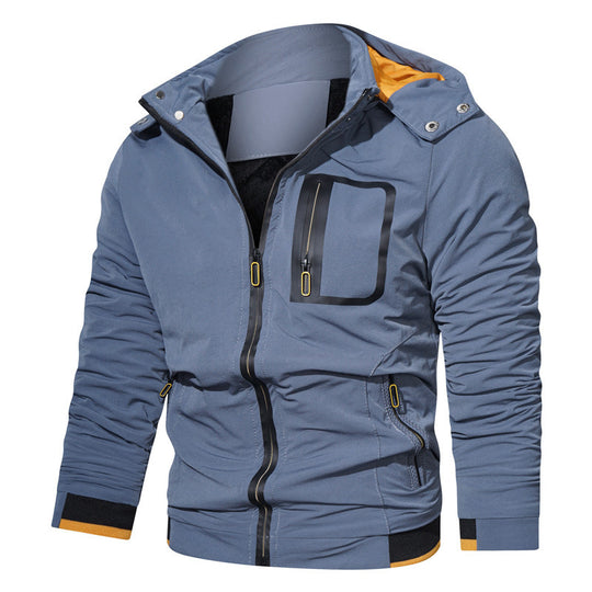 Herren sportliche Softshell-Hybridjacke mit Kapuze, wasserabweisenden Reißverschlüssen und ergonomischer Passform Nord Taschen