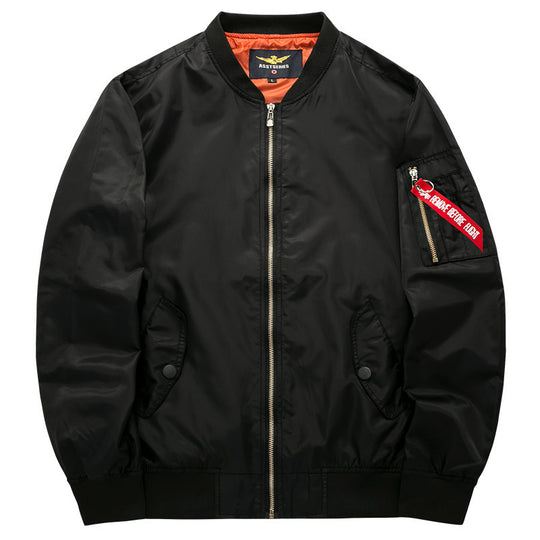 Herren Nylon-Bomberjacke im Pilotenstil mit wattierter Thermofütterung und Ärmeltasche Nord Taschen