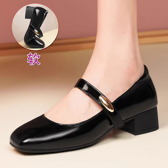 Damen Mary Jane Blockabsatzschuhe mit modischer Schnalle Nord Taschen