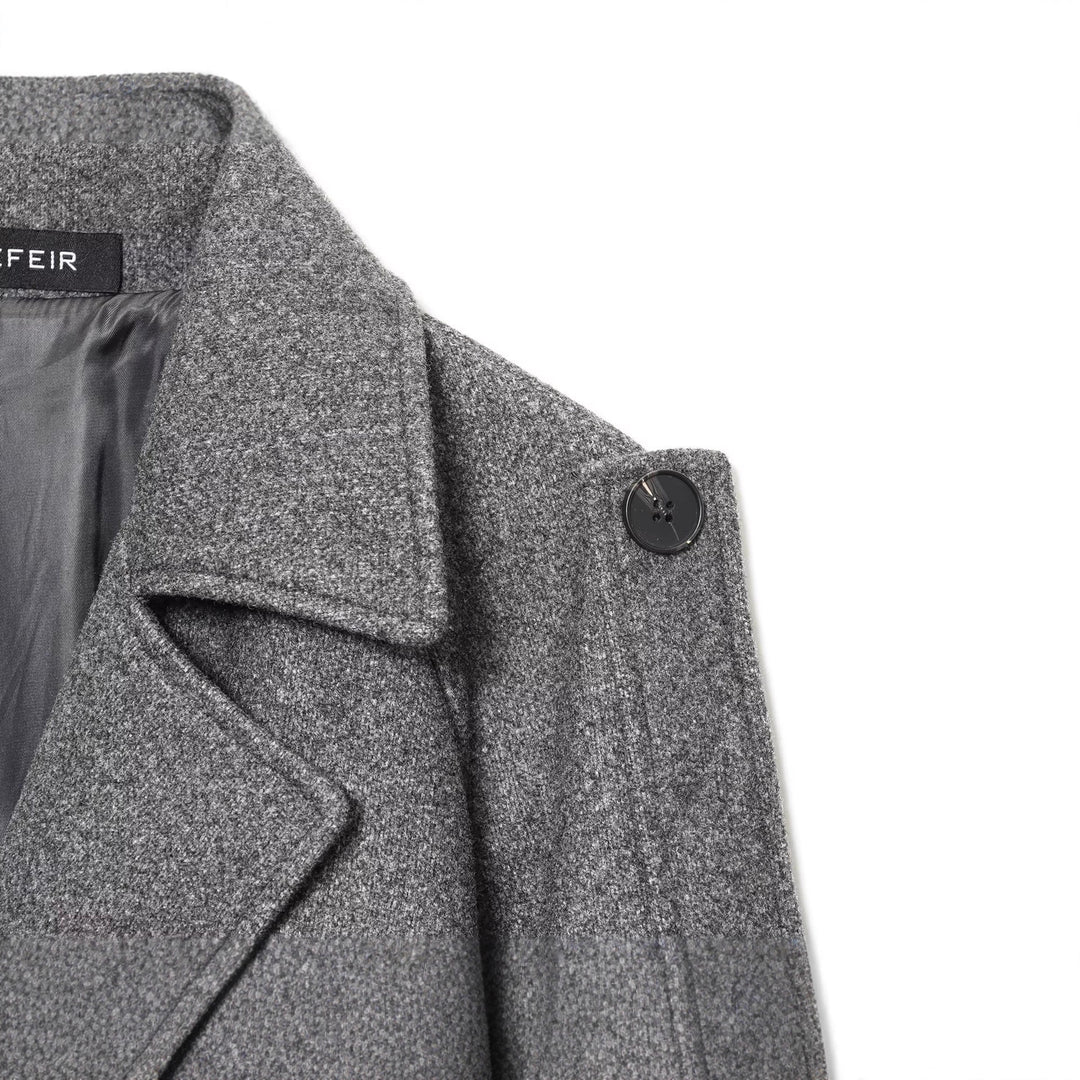 Damen Langer Woll-Trenchcoat mit Bindegürtel Nord Taschen