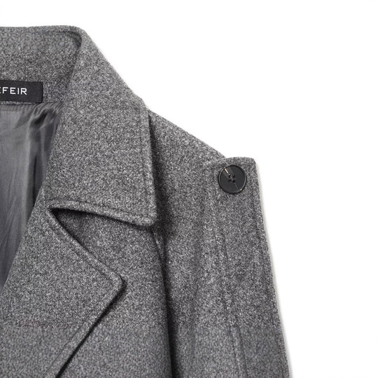 Damen Langer Woll-Trenchcoat mit Bindegürtel Nord Taschen