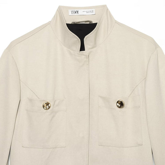 Damen Leichte Feldjacke im Safari-Stil mit Stehkragen und vier Pattentaschen Nord Taschen