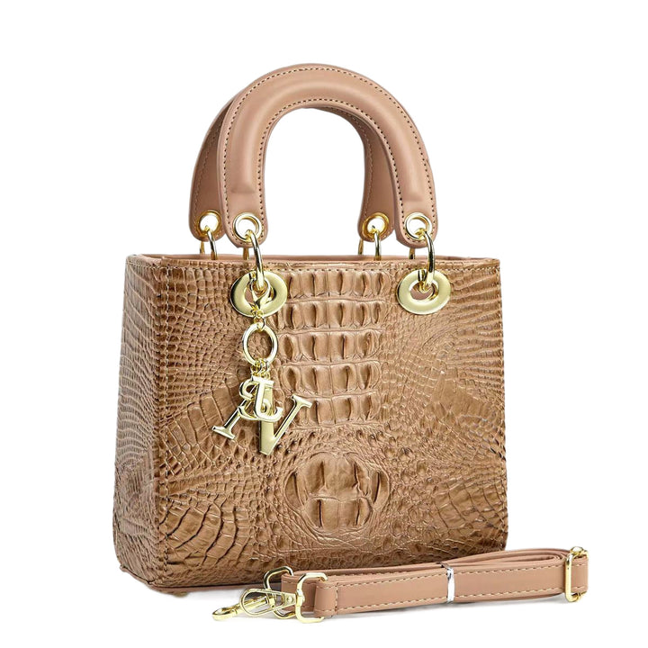 Damen elegante Handtasche mit strukturiertem Krokodilleder Nord Taschen