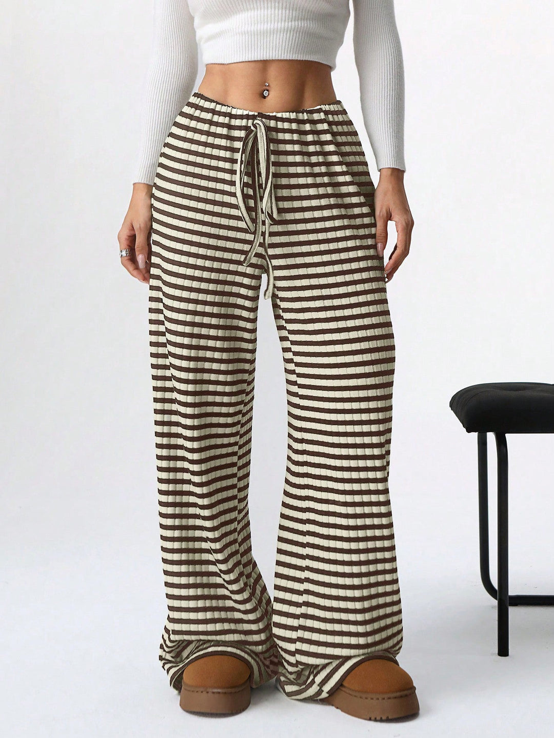 Damen luftige Komfort-Hose mit elastischem Bund und Taschen
