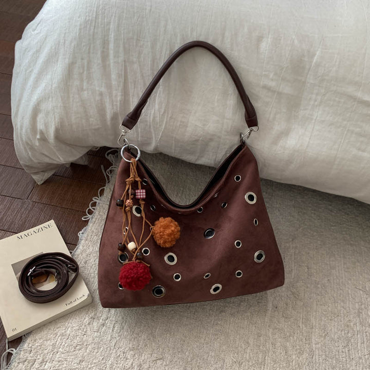 Damen modische Schultertasche mit einzigartiger Loch-Applikation Nord Taschen