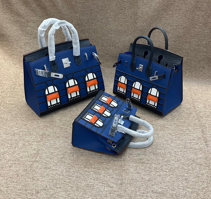 Damen modische Handtasche in Croco-Optik mit einzigartigem Design Nord Taschen