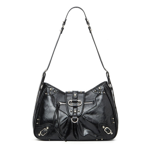 Damen Hobo-Tasche mit herausnehmbarem Innenbeutel und dekorativen Nieten Nord Taschen